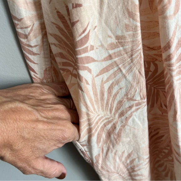 FAHERTY Gemina Dress - Peach Palms Shirt Dress Large linen ecovero - Picture 5 of 8